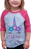 ate apparel birthday unicorn raglan girls' clothing : tops, tees & blouses logo