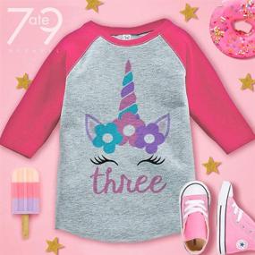 img 3 attached to Ate Apparel Birthday Unicorn Raglan Girls' Clothing : Tops, Tees & Blouses