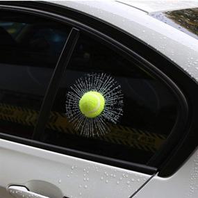 img 1 attached to YGMONER 3D Simulation Tennis Golf Baseball Break Glass Car Window Sticker (Tennis)