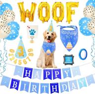 🐶 celebrate your pet's special day with coolbey dog birthday party supplies: bandana, hat, balloon, banner, stamp, and number decorations логотип