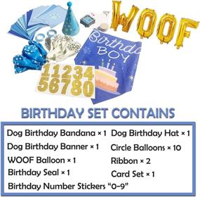 img 1 attached to 🐶 Celebrate your Pet's Special Day with COOLBEY Dog Birthday Party Supplies: Bandana, Hat, Balloon, Banner, Stamp, and Number Decorations