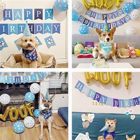 img 3 attached to 🐶 Celebrate your Pet's Special Day with COOLBEY Dog Birthday Party Supplies: Bandana, Hat, Balloon, Banner, Stamp, and Number Decorations