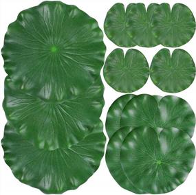 img 4 attached to 12 Pieces Realistic Artificial Floating Foam Lotus Leaves - Perfect For Pond Pool Aquarium Decoration!