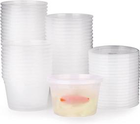 img 4 attached to 48 Pack 16oz Fuling Plastic Containers with Lids - Airtight BPA-Free Soup Salad Bowls for Takeout & Food Storage