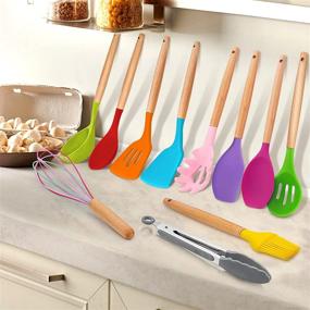 img 2 attached to Complete Silicone Kitchen Cooking Utensils Set With Holder: 33-Piece Colorful, Heat-Resistant, Non-Stick Tools That Are Perfect For Baking And Cooking