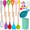 complete silicone kitchen cooking utensils set with holder: 33-piece colorful, heat-resistant, non-stick tools that are perfect for baking and cooking logo