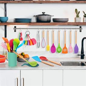 img 1 attached to Complete Silicone Kitchen Cooking Utensils Set With Holder: 33-Piece Colorful, Heat-Resistant, Non-Stick Tools That Are Perfect For Baking And Cooking