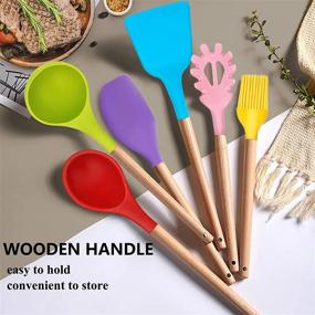 img 3 attached to Complete Silicone Kitchen Cooking Utensils Set With Holder: 33-Piece Colorful, Heat-Resistant, Non-Stick Tools That Are Perfect For Baking And Cooking