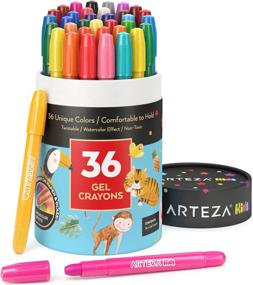 img 4 attached to Arteza Twistable Gel Crayons For Kids - 36 Count Washable Jumbo Crayons For School Supplies, Classrooms, Students And Teachers