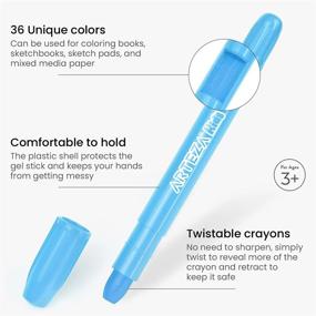 img 3 attached to Arteza Twistable Gel Crayons For Kids - 36 Count Washable Jumbo Crayons For School Supplies, Classrooms, Students And Teachers