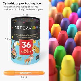 img 2 attached to Arteza Twistable Gel Crayons For Kids - 36 Count Washable Jumbo Crayons For School Supplies, Classrooms, Students And Teachers