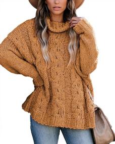 img 2 attached to Stay Cozy And Stylish With MLEBR Women'S Chunky Turtleneck Sweaters - Oversized Balloon Sleeve Pullover For Winter (Sizes S-XXL)