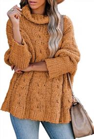 img 4 attached to Stay Cozy And Stylish With MLEBR Women'S Chunky Turtleneck Sweaters - Oversized Balloon Sleeve Pullover For Winter (Sizes S-XXL)