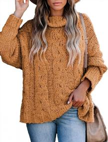 img 1 attached to Stay Cozy And Stylish With MLEBR Women'S Chunky Turtleneck Sweaters - Oversized Balloon Sleeve Pullover For Winter (Sizes S-XXL)