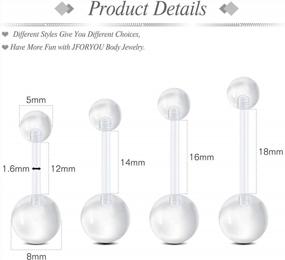 img 3 attached to Flexible And Stylish Pregnancy Belly Button Rings - JFORYOU Bioplast Navel Retainers