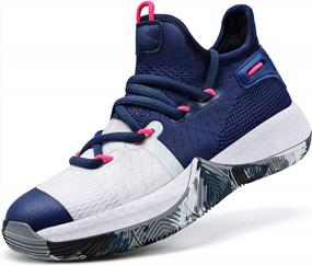 img 4 attached to Non-Slip Mid-Top Basketball Shoes For Youth - ASHION Sport Trainer Sneakers Ideal For Boys And Girls