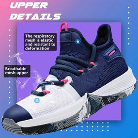 img 2 attached to Non-Slip Mid-Top Basketball Shoes For Youth - ASHION Sport Trainer Sneakers Ideal For Boys And Girls