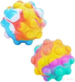 img 4 attached to 🧼 LOPSEN 2 Pack Pop Balls Fidget Toy: Fun Bubble Popping Silicone Sensory Balls for Stress Relief - Ideal for Kids, Toddlers, and Adults