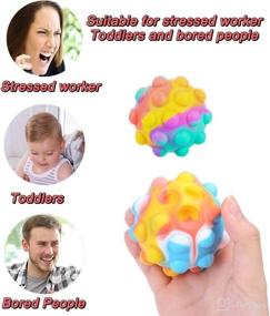 img 3 attached to 🧼 LOPSEN 2 Pack Pop Balls Fidget Toy: Fun Bubble Popping Silicone Sensory Balls for Stress Relief - Ideal for Kids, Toddlers, and Adults