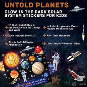 img 3 attached to 🌟 3D Realistic Glow in The Dark Stars and Planets: Transform Your Kid's Ceiling with a 3D Solar System Wall Sticker Set, Including Glowing Planets, Dwarf Pluto, Moon, Sun, and Bonus Glow in The Dark Stars