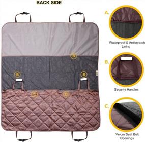 img 2 attached to Waterproof And Non-Slip Quilted Dog Car Seat Cover With Seat Anchors And Head Straps - Brown, 58"L X 53"W, Fits All Sizes By KOPEKS