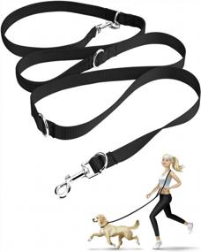 img 4 attached to Hands-Free Dog Training Leash: Oneisall'S 8Ft Nylon Double Leash For All Sizes