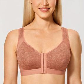 img 3 attached to DELIMIRA Women'S Full Coverage Front Closure Wire Free Back Support Posture Bra