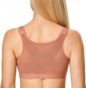 img 4 attached to DELIMIRA Women'S Full Coverage Front Closure Wire Free Back Support Posture Bra