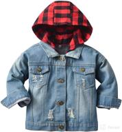 👕 stylish toddler baby denim jackets with button down, ripped hooded top - fashionable fall cowboy outwear clothes for kids girls boys логотип