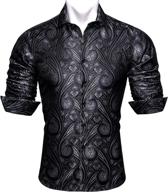 barry wang shirts paisley flower leisure men's clothing best: shirts logo