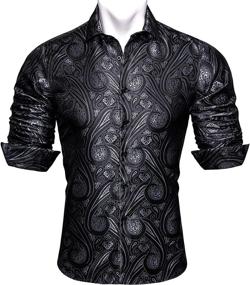 img 4 attached to Barry Wang Shirts Paisley Flower Leisure Men's Clothing best: Shirts