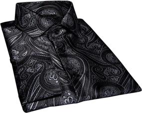 img 1 attached to Barry Wang Shirts Paisley Flower Leisure Men's Clothing best: Shirts