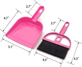 img 3 attached to 🧹 Convenient and Compact TOPZEA 6 Pack Mini Dust Pan and Brush Set - Ideal for Tidying Up Tables, Desks, Countertops, Keyboards, and Pet Hair