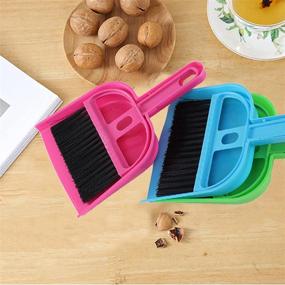 img 1 attached to 🧹 Convenient and Compact TOPZEA 6 Pack Mini Dust Pan and Brush Set - Ideal for Tidying Up Tables, Desks, Countertops, Keyboards, and Pet Hair