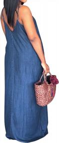 img 3 attached to Женское летнее макси-платье больших размеров: SeNight, сексуальное свободное длинное платье в полоску без рукавов с карманом