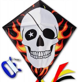img 1 attached to Dazzle Your Kids With HONBO Diamond Kites Featuring Skull Design