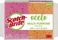 🧽 scotch-brite ocelo multi-purpose handy sponge: 4 assorted color sponges for cleaning logo