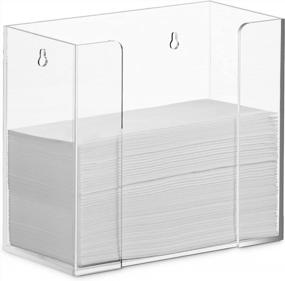 img 4 attached to Clear Acrylic Napkin Holder - 8" Wall/Countertop Guest Towel Dispenser For Bathroom Or Kitchen