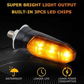 img 3 attached to 🔶 ADZERD 4PCS Universal Motorcycle LED Turn Signals: Amber Blinkers for Motorbike, Scooter, Quad, Cruiser, Off Road Turing - Front Rear Signal Lights