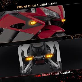 img 2 attached to 🔶 ADZERD 4PCS Universal Motorcycle LED Turn Signals: Amber Blinkers for Motorbike, Scooter, Quad, Cruiser, Off Road Turing - Front Rear Signal Lights