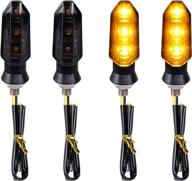 🔶 adzerd 4pcs universal motorcycle led turn signals: amber blinkers for motorbike, scooter, quad, cruiser, off road turing - front rear signal lights логотип