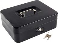 💰 kyodoled metal cash box with money tray and lock - secure black x large cash drawer logo
