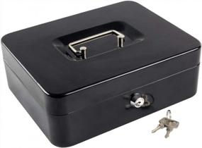 img 4 attached to 💰 KYODOLED Metal Cash Box with Money Tray and Lock - Secure Black X Large Cash Drawer