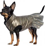 stay fashionable and warm: brkurleg's gold winter coat for small dogs with water resistant and fleece lining logo