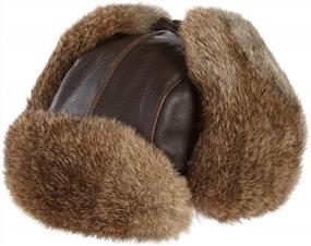 img 1 attached to Vintage Aviator Hat With Rabbit Fur And Leather Accents For Rodeos