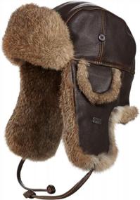 img 3 attached to Vintage Aviator Hat With Rabbit Fur And Leather Accents For Rodeos