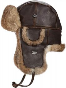 img 2 attached to Vintage Aviator Hat With Rabbit Fur And Leather Accents For Rodeos