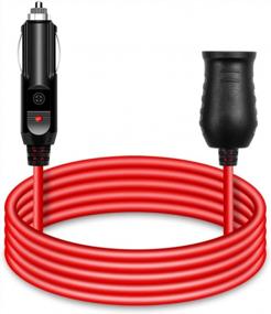 img 4 attached to ALITOVE 12Ft Cigarette Lighter Extension Cord - 180W Max. Power Cable For Car Tire Pump, Air Compressor, And More