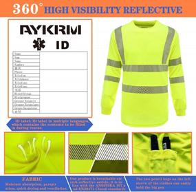 img 3 attached to High Visibility Class 3 Construction Workwear Long Sleeve Shirt For Safety By AYKRM