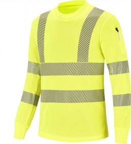 img 4 attached to High Visibility Class 3 Construction Workwear Long Sleeve Shirt For Safety By AYKRM